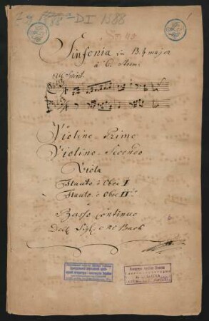 Sinfonien; B-Dur; H deest; Wq deest