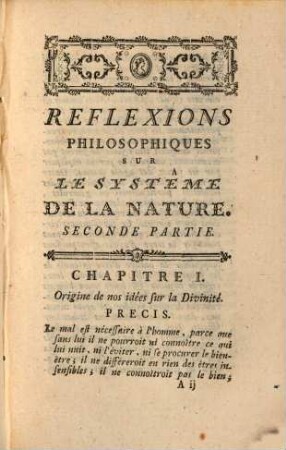 Reflexions Philosophiques Sur Le Systeme De La Nature, 2