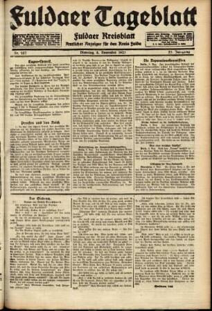 Ausgabe vom Dienstag, den 08. November 1921.
