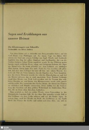 Sagen und Erzählungen aus unserer Heimat
