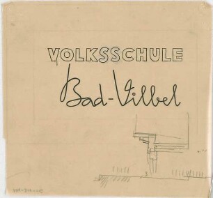 Grund, Peter; Bad Vilbel; Ernst Reuter Schule - Schriftzug: Volksschule Bad Vilbel; Detail