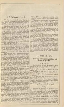 I. Gewinnung und Vertrieb von vegetabilischer und animalischer Produkte.