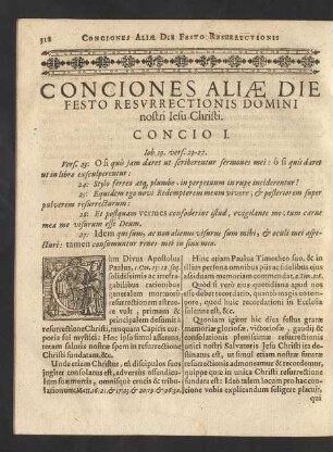 Conciones Aliae Die Festo Resvrrectionis Domini nostri Iesu Christi.