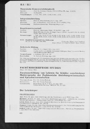 II.5 Fachübergreifende Studien