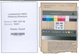 Entnazifizierung Rudolf Raeder , geb. 13.08.1904 (Staatsanwalt)