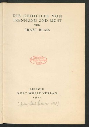 Die Gedichte von Trennung und Licht