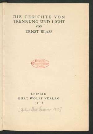 Die Gedichte von Trennung und Licht