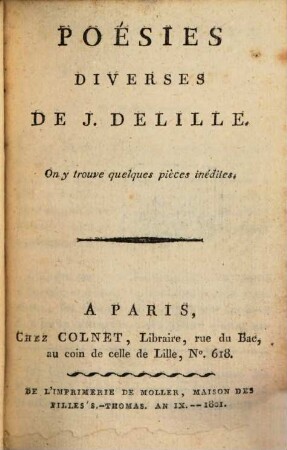 Poésies diverses