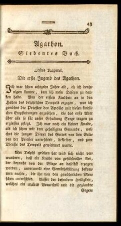 Agathon. Siebentes Buch
