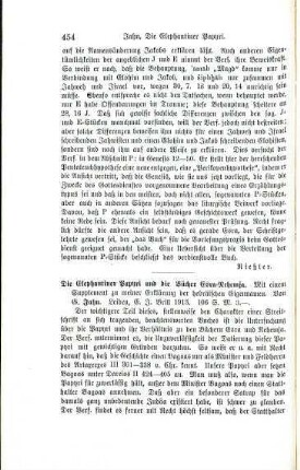 454-456 [Rezension] Jahn, Gustav, Die Elephantiner Papyri und die Bücher Esra - Nehemja