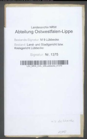 Erblasser: Wedebrock, Heinrich Ludwig; Erblasser: Wedebrock, Anne Marie Dorothea, geb. Köllmann: