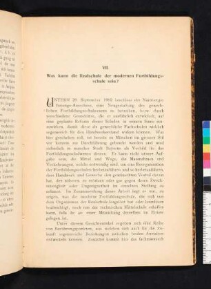VII. Was kann die Realschule der modernen gewerblichen Fortbildungsschule sein?