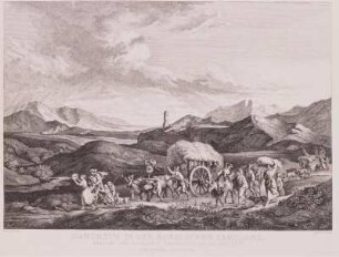 Erntezug in der römischen Campagna : Italien, Campagna, Erntezug, Stich von A. L. Richter
