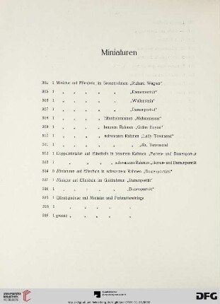 Miniaturen (Nr. 304-319)
