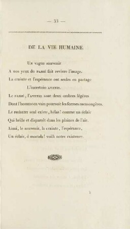 De La Vie Humaine