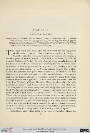 Chapter IX: Country houses