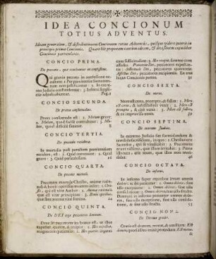 Idea Conicionum Totius Adventus.