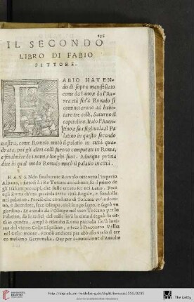 Il secondo libro di Fabio Pittore