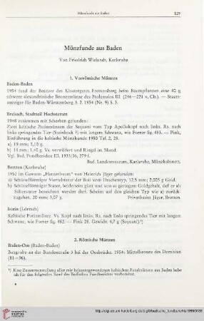 Münzfunde aus Baden