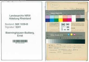 Entnazifizierung Ernst Boenninghausen-Budberg , geb. 01.10.1896 (Agronom)