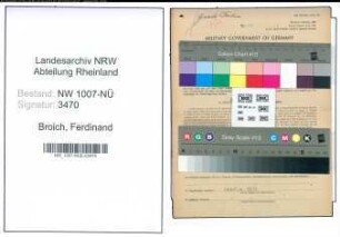 Entnazifizierung Ferdinand Broich , geb. 26.06.1895 (Gaertner)