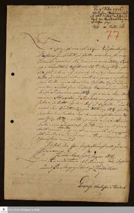 Brief von Henri Frédéric Grangé an [Georg Christian Knapp].