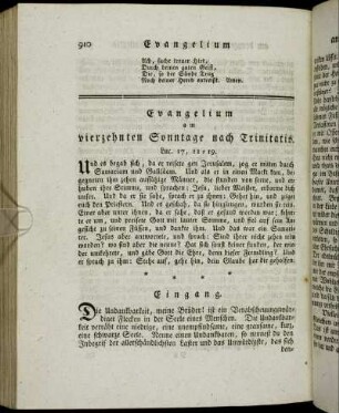 Evangelium am vierzehnten Sonntage nach Trinitatis. - Evangelium am funfzehnten Sonntage nach Trinitatis.