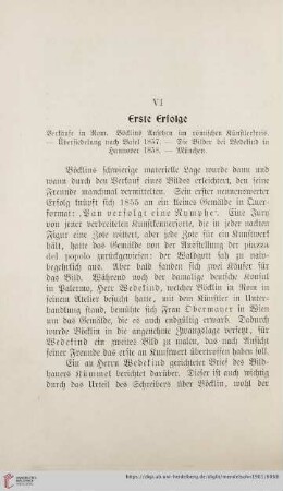 VI. Erste Erfolge