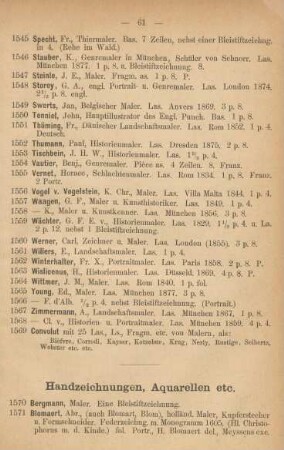 Handzeichnungen, Aquarellen etc.