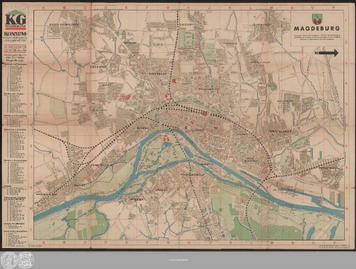Plan der Stadt Magdeburg : einschl. Großottersleben und Olvenstedt : mit Straßenverzeichnis