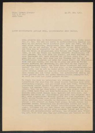 Brief von Erhart Kästner an Margarete Hauptmann und Gerhart Hauptmann