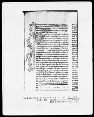 Petrus Lombardus, Glossatura maior super epistolas pauli — Initiale P (aulus servus), Folio 156recto