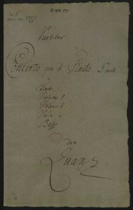 Konzerte; fl, strings, bc; g-Moll; QV 5: 206; GroF 1250
