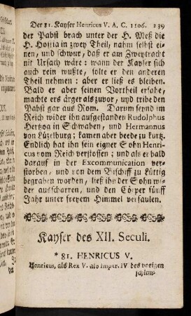 239-247, Kayser des XII. - XIII. Seculi