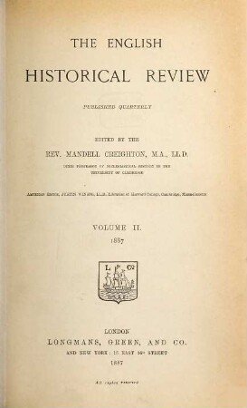 The English historical review : EHR. 2. 1887, [b]