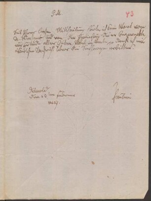 Brief von Pauline (Lippe, Fürstin) an Friedrich Simon Leopold Petri