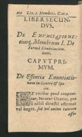 Liber Secundus. De Enunciatione