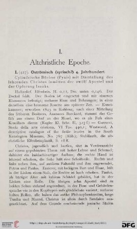 I. Altchristliche Epoche