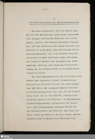 I Die Bestimmungsfaktoren des Fremdenverkehrs