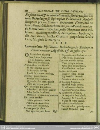 Commendatio Pii Ottonis Babenbergensis Episcopi ac Pomeranorum Apostoli, & de gestis eius