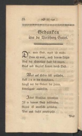 Gedanken über die Vorsehung Gottes