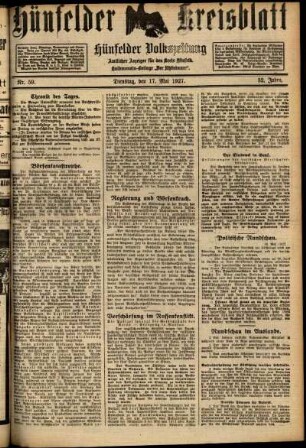 Ausgabe vom Dienstag, den 17. Mai 1927.