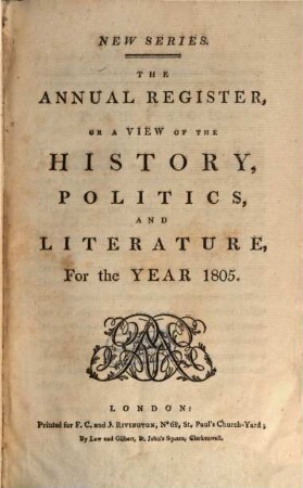 The annual register : world events .... 1805