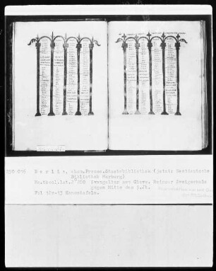 Evangeliar Kaiser Lothars — ---, Folio 12versoKanontafel