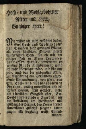 Hoch- und Wohlgeborener Ritter und Herr, Gnädiger Herr