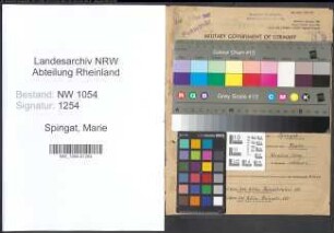 Entnazifizierung Marie Spingat , geb. 31.10.1888 ()