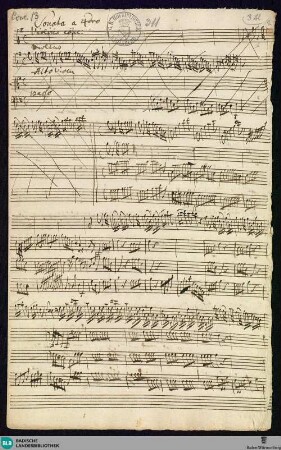 Sonatas - Mus. Hs. 311 : vl, strings; G; BrinzingMWV 9.2