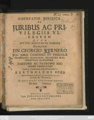 Disputatio Iuridica De Iuribus Ac Privilegiis Viduarum