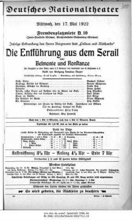 Die Entführung aus dem Serail oder Belmonte und Konstanze