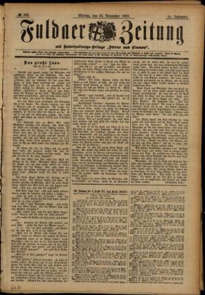 Zweite Ausgabe vom Montag, den 15. November 1897.